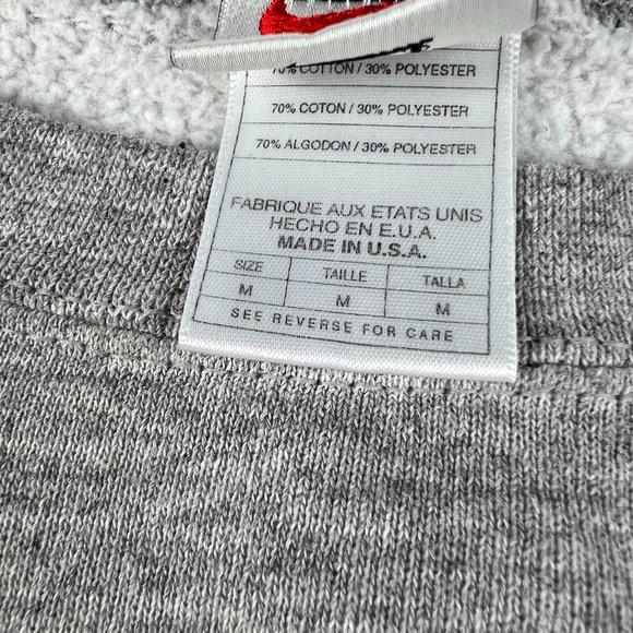 VTG 90s Nike Adult Sweatshirt Medium Boxy Grey Black Contrast Crewneck Made USA - Picture 7 of 14